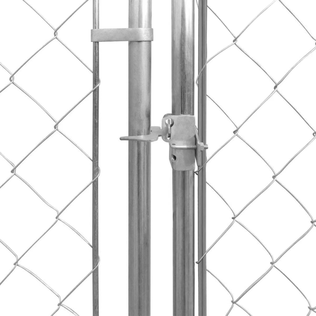 vidaXL Outdoor Dog Kennel Large Dog Crate Dog Cage Playpen Galvanized Steel