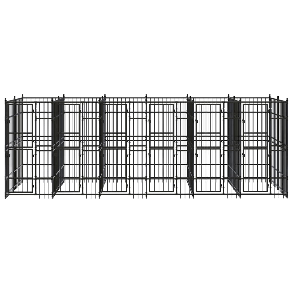 vidaXL Outdoor Dog Kennel Steel 119 ft²