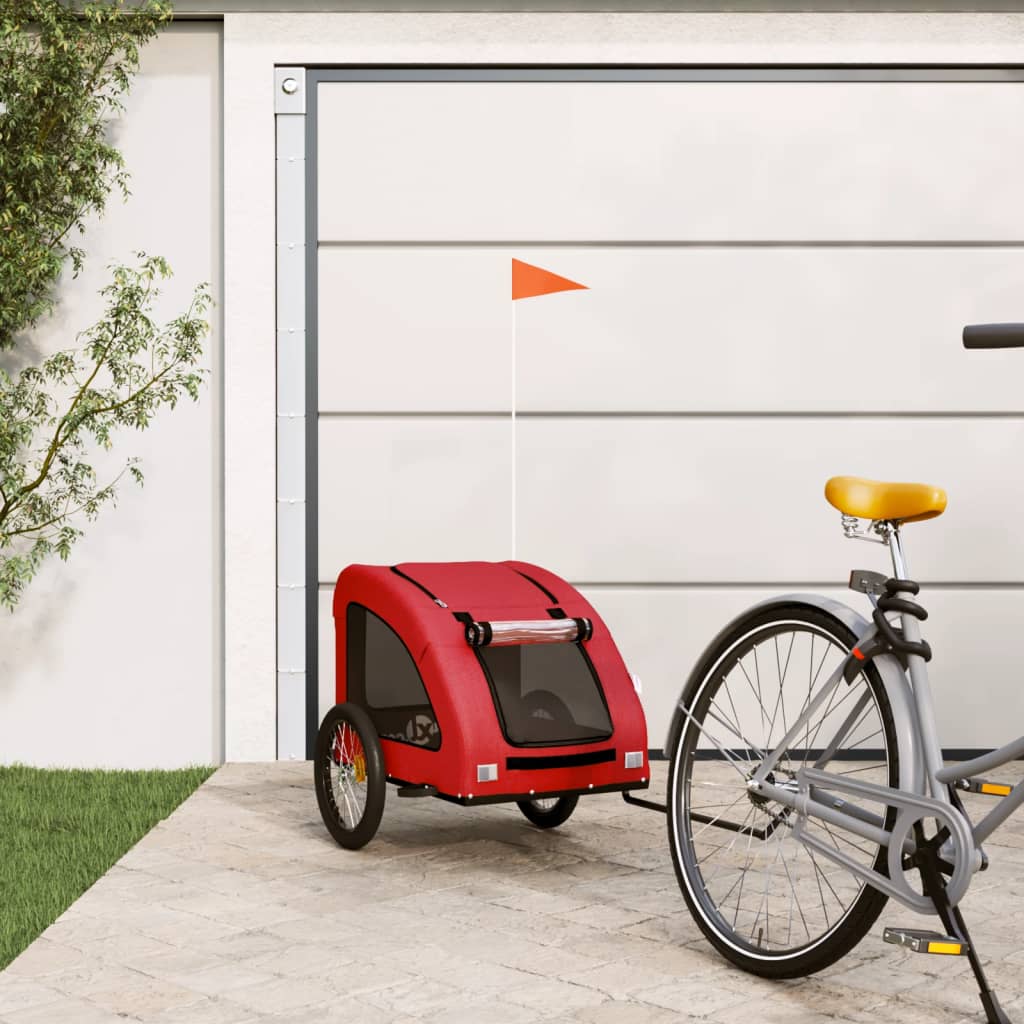 vidaXL Pet Bike Trailer Dog Bicycle Cargo Stroller Oxford Fabric and Iron