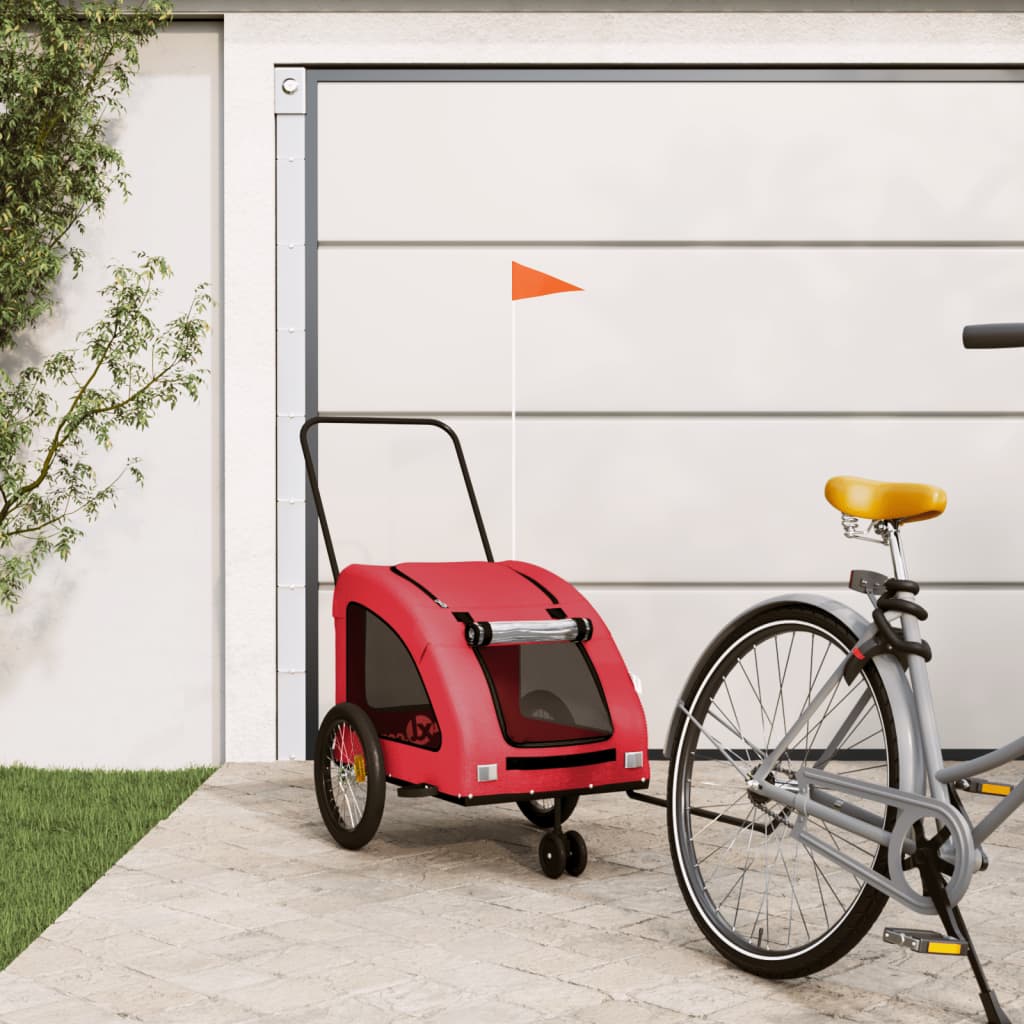 vidaXL Pet Bike Trailer Dog Bicycle Cargo Stroller Oxford Fabric and Iron
