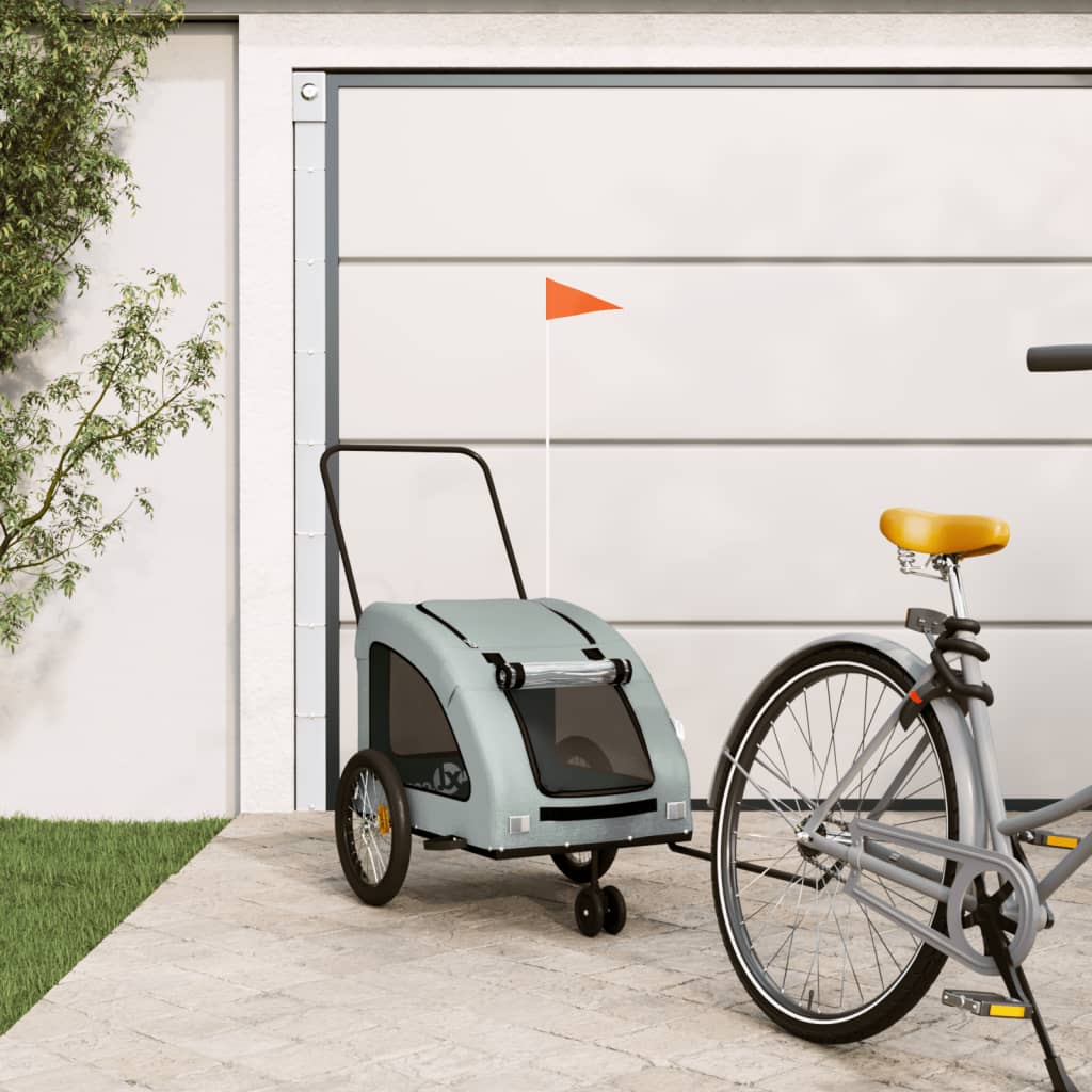 vidaXL Pet Bike Trailer Dog Bicycle Cargo Stroller Oxford Fabric and Iron