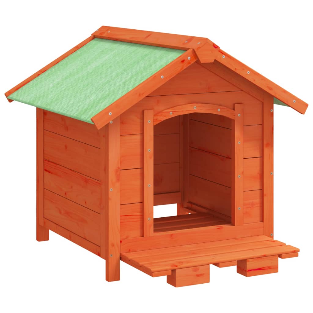 vidaXL Dog Kennel Brown 25.6"x25.6"x24.2" Solid Wood Pine