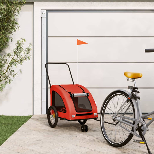 vidaXL Pet Bike Trailer Dog Bicycle Cargo Stroller Oxford Fabric and Iron